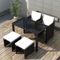 Mesa Jantar para Jardim 11 Un. Vime Preto