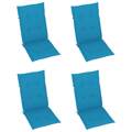 Almofadões para Cadeiras de Jardim 4 pcs 120x50x3 cm Azul