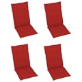 Almofadões para Cadeiras de Jardim 4 pcs 120x50x3 cm Vermelho