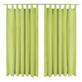  Cortinas de Cetim com Presilhas 2 Un. 140x175 cm Verde