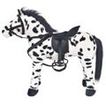 Peluche Brinquedo de Montar Cavalo Preto e Branco XXL