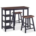 Conjunto Bancos Alto Bar 3 Un. Mdf Preto