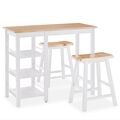  Conjunto de Bar Mdf Branco 3 Unidades