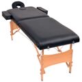 Mesa Massagens Dobrável 2 Zonas + Banco 10cm Espess. Preta