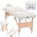 Mesa Massagens Dobrável 3 Zonas + Banco 10cm Espes. Branco