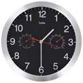 Relógio Parede C/ Higrómetro e Termómetro Quartzo 30 cm Preto