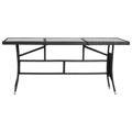 Mesa de Jardim em Vime Pe 170x80x74 cm Preto