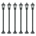 Candeeiros Pé P/ Jardim 6 pcs E27 110 cm Alumínio Verde Escuro