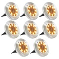 Iluminação LED Solar para Pisos 8 pcs Branco Quente