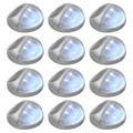 Candeeiro de Parede Solar LED Exterior 12 pcs Prateado Redondo