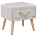 Mesa-de-cabeceira 40x35x40 cm Couro Artificial Branco