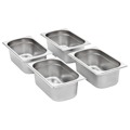 Recipientes Gastronorm 8 pcs Gn 1/4 100 mm Aço Inoxidável