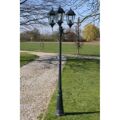 Brighton Candeeiro de Pés para Jardim 3 Braços-230 cm Verde Escuro/preto