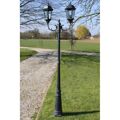 Brighton Candeeiro de Pés para Jardim 2 Braços-230 cm Verde Escuro/preto