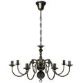 Candelabro de Metal Preto Antigo com 8 Lâmpadas E14