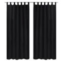 Cortinas de Cetim com Laços 2 Un. Preto 140 X 225 cm