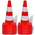 Cones de Sinalização Viária 10 Un. Reflexivos Vermelho e Branco 50 cm