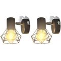 Candeeiros Apliques de Arame Estilo Industrial com LED Preto