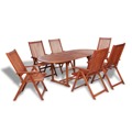 Conjunto de Jantar Exterior Madeira Acácia Maciça 7 pcs