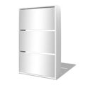 Sapateiras 3 Divisórias com Espelho 63x17x1025 cm Branco