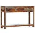 Mesa Consola com 3 Gavetas 120x30x75 cm Madeira Sheesham Maciça