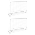  Balizas de Futebol com Redes 2 Un. Aço 182x61x122 cm Aço Branco