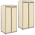 Roupeiros 2 pcs 75x50x160 cm Creme