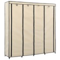 Roupeiro com 4 Compartimentos 175x45x170 cm Cor Creme