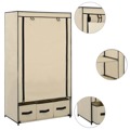 Roupeiro 87x49x159 cm Tecido Cor Creme