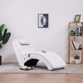 Chaise Longue de Massagem C/ Almofada Couro Artificial Branco