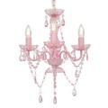 Lustre com Contas Redondo 3 X E14 Cor-de-rosa