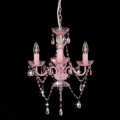 Lustre com Contas Redondo 3 X E14 Cor-de-rosa