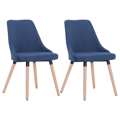 Cadeiras de Jantar 2 pcs Tecido Azul