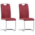 Cadeiras de Jantar Cantilever 2 pcs Couro Artificial Vermelho