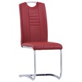 Cadeiras de Jantar Cantilever 4 pcs Couro Artificial Vermelho