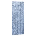 Cortina Anti-insetos 90x220 cm Chenille Azul, Branco Prateado