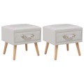 Mesas-de-cabeceira 2 pcs 40x35x40 cm Couro Artificial Branco