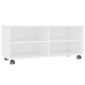 Móvel de Tv com Rodas 90x35x35 cm Contraplacado Branco