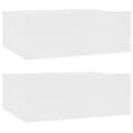 Mesa Cabeceira Suspensa 2 pcs 40x30x15 cm Contraplacado Branco