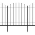 Cerca de Jardim com Topo em Lanças (1,75-2)x8,5 M Aço Preto