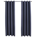 Cortinas Blackout com Argolas em Metal 2 pcs 140x175cm Antracite