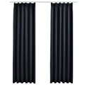 Cortinas Blackout com Ganchos 2 pcs 140x225 cm Antracite