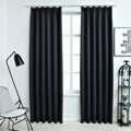 Cortinas Blackout com Ganchos 2 pcs 140x245 cm Antracite