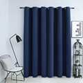 Cortina Blackout com Argolas em Metal 290x245 cm Azul