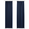 Cortinas Blackout com Ganchos 2 pcs 140x245 cm Azul