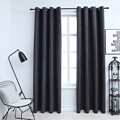 Cortinas Blackout com Argolas em Metal 2 pcs 140x245cm Antracite