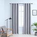 Cortinas Blackout com Argolas em Metal 2 pcs 140x225 cm Cinzento