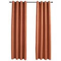 Cortinas Blackout com Argolas em Metal 2 pcs 140x225 cm Ferrugem