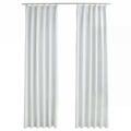 Cortinas Blackout com Ganchos 2 pcs 140x175 cm Branco Sujo