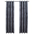 Cortinas Blackout com Argolas 2 pcs 140x175 cm Veludo Antracite